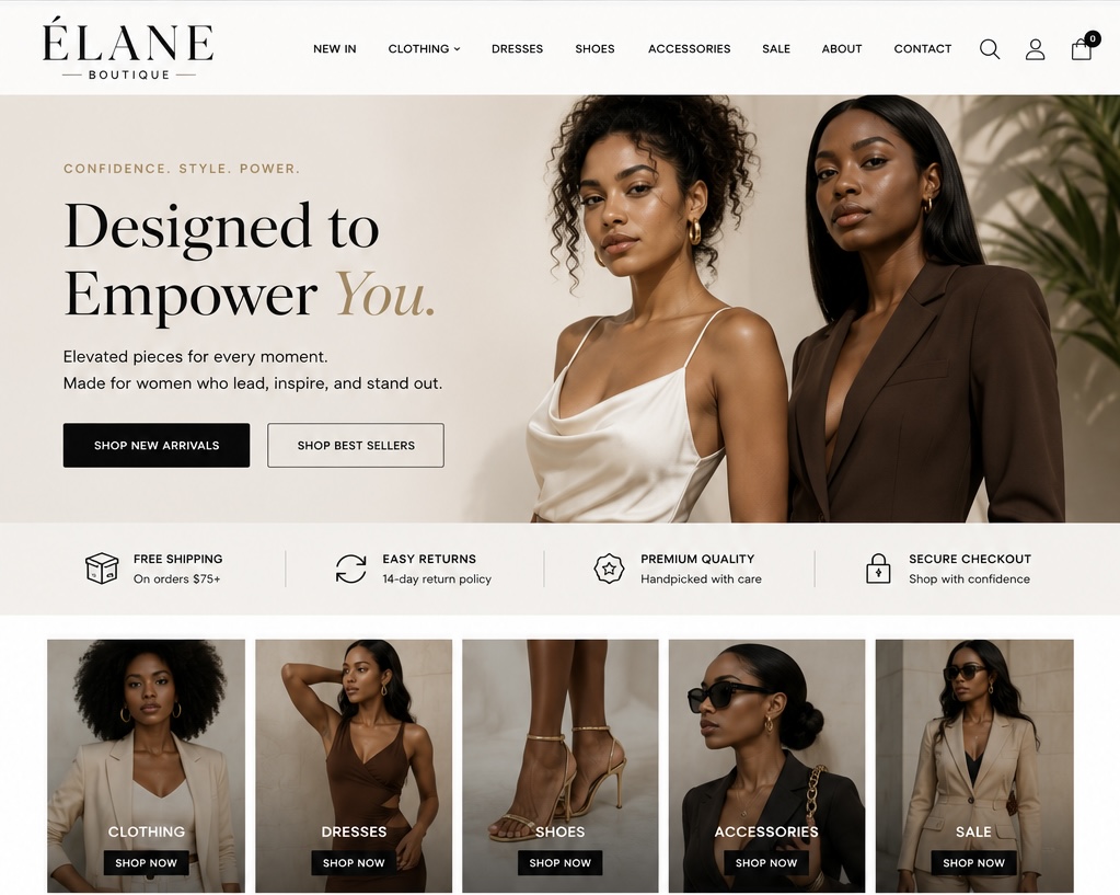 E-Commerce Launch website design by Blossomed Studios